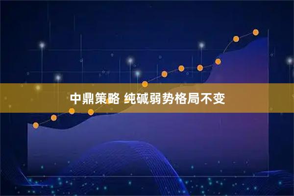 中鼎策略 纯碱弱势格局不变